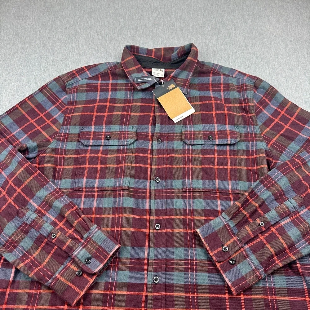 The North Face Shirt Mens 2XL‎ XXL Red Plaid Arroyo Flannel Organic Cotton NWT